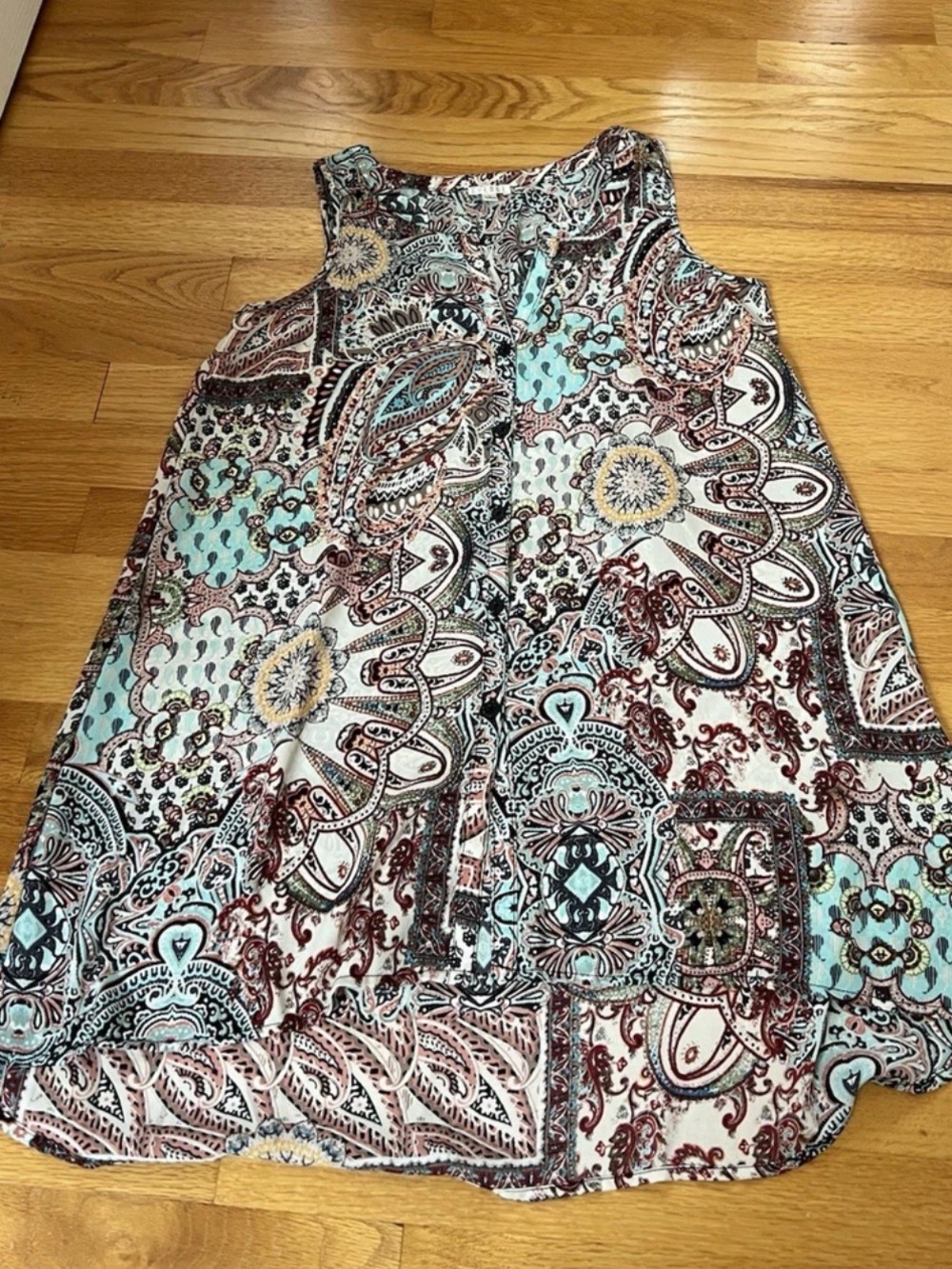 Spense Womens Multicolor Tank Top Blouse Sleeveless Size Small